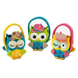 Cesta pequeña búhos sombrero 13cm