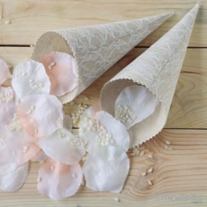 Cono 21cm. blonda beige, Pack 12