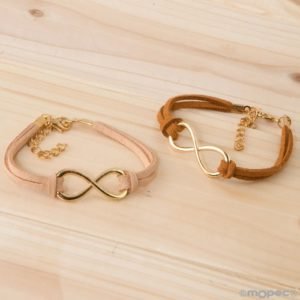 Pulsera piel símbolo infinito surtido 2colores Pack 4